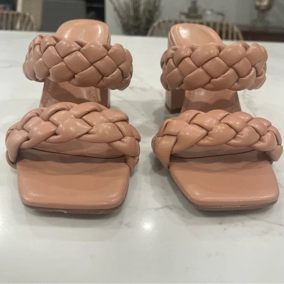 Madden Girl tan braided strappy block heels - Picture 2 of 16